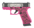 Glock 43X MOS, 9mm, 3.41" Barrel, 15 RDs, Pink Rose Engraved 