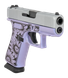 Glock 43X, 9mm, 3.41" Barrel, 15 RDs, Purple Engraved/Stainless 