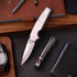 Ocaso Regis, Stonewashed Titanium Handle, Stonewashed Blade, Satin Hardware 