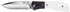 CRKT M4-02M Assisted Folding Knife, 3.25" Drop Point Blade, White Resin Handle, Black G10 Bolster 