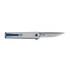 CRKT CEO Microflipper Folding Knife, 2.36" Drop Point Blade, Silver and Blue 