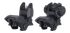 JE Machine Tech TS-PS22B, Spring Loaded Flip-Up Front/Rear Polymer Sight Set, Black 