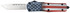 CobraTec FS-3 American Flag, Medium 3.00" OTF Tanto Plain Satin D2 Steel Blade, US Flag Aluminum Cerakoted Handle 