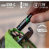 Coast ZXAAA Rechargeable Battery 4-Pack, USB-C Charging, 1.5V Lithium-Ion, Black/Green Finish 