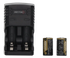 Infitac BC01, Li-ion Battery Charger Kit w/ Two Rechargeable CR2 Batteries, Black 