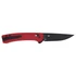 CRKT Q Compact, Folding Knife, 3.05" Drop Point Blade, Red GRN Handle, Black Oxide Finish 