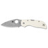 Spyderco Chaparral Ivory G10 Damasteel, Folding Knife, Damasteel DS93X Grabak Blade, Ivory G-10 Handle, Mirror Polish Acid Etched Finish 