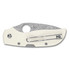 Spyderco Chaparral Ivory G10 Damasteel, Folding Knife, Damasteel DS93X Grabak Blade, Ivory G-10 Handle, Mirror Polish Acid Etched Finish 