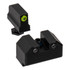 Night Fision Optics Ready Stealth, Tritium Night Sight Set, Yellow Front Ring/Black Rear, Matte Black 