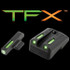 TruGlo TFX, Tritium/Fiber-Optic Day/Night Sights for 1911 Government with Novak LoMount .270/.450, Green, Fortress Finish 