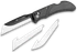 Outdoor Edge RazorWork, 3" Folding Drop Point/Utility Plain/Gut Hook, Black Satin/Gray Finish 