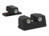 Meprolight Tru-Dot, Green Front/Yellow Rear Tritium Night Sight Set, Black 