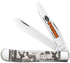 Case Sportsman Trapper 81220, Mirror-Polished Tru-Sharp SS Clip and Spey Blades, Deer Embellished Smooth Natural Bone Handle 