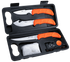 Outdoor Edge WildLite Game Processing Kit, Fixed Boning/Caper/Skinner Knives, Blaze Orange Textured TPR Handles, Hard-Side Carry Case, Orange 
