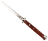 Steel River Knives Spartan, 6" Italian Dagger Polished Blade, 7" Red Wood Handle, Side Open 