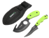 HME Skinning Kit, 2-Piece Fixed Skinner w/ Gut Hook/Caping, Black Oxide Blade, TPR Green Handle 