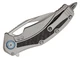Microtech Matrix, Premium Steel Blade, 4" Satin Finish, Gray Titanium Handle with Carbon Fiber Inlay, Blue Titanium Pivot Collar, 1-Round Capacity (Manual Folding)