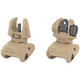 Meprolight FRBS, Flip Backup Sights, 4 Dot Rear, Orange Hyper Bright Front, FDE