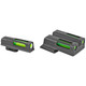 Hi-Viz LightWave H3, Tritium/Fiber Optic Night Sights, Green Front with White Ring and Green Rear