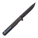 Tekto F2 Bravo, D2 Steel Drop Point Blade, Forged Carbon Fiber Handle & Blue Titanium Accents, Black Titanium Finish