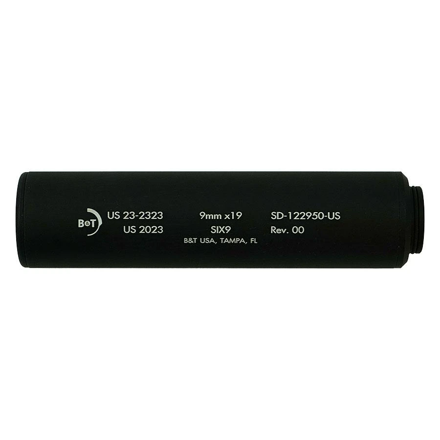 NEW, B&T Six9 Wipe Suppressor, 9mm Luger, Black-img-0
