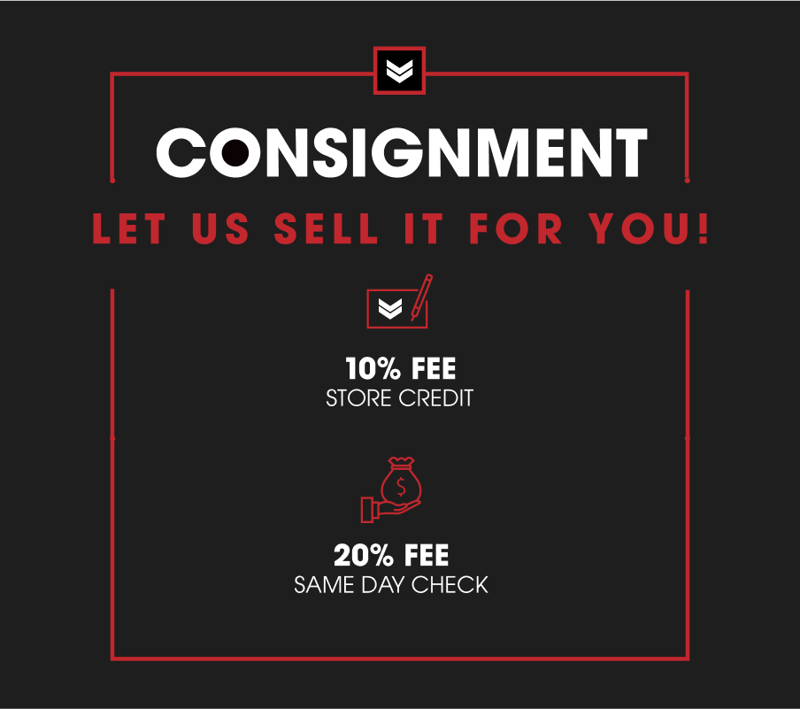 Hero banner picturing firearm with title 'Buy sell trade'