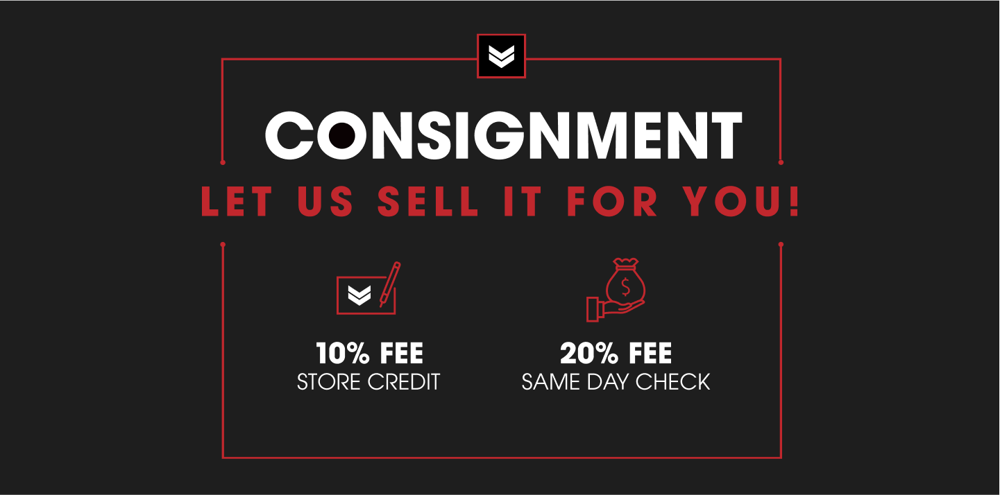 Hero banner picturing firearm with title 'Buy sell trade'