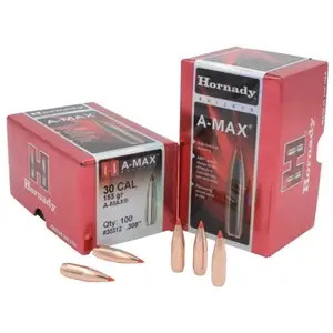 Hornady A-MAX 30 CAL, 155 GR, Polymer Tip, AMP Jacket