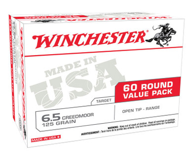 Open Tip Range Rounds Winchester USA 6.5 Creedmoor 125gr Open Tip Range Ammo - 60 Rounds