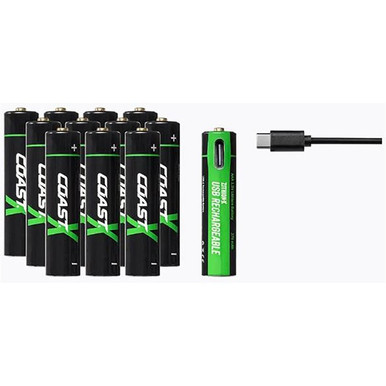 Coast ZITHION-X AAA USB Rechargeable Battery 12-Pack
