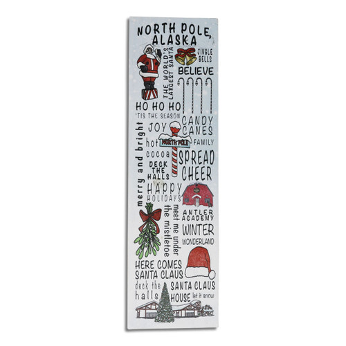 North Pole Doodle Wall Hanging Sign