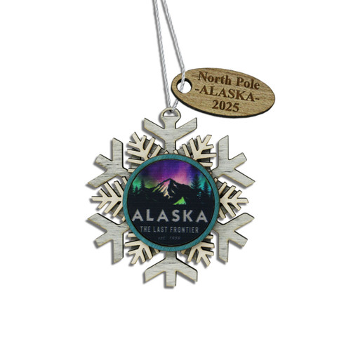 Frontier Snowflake Wood Ornament