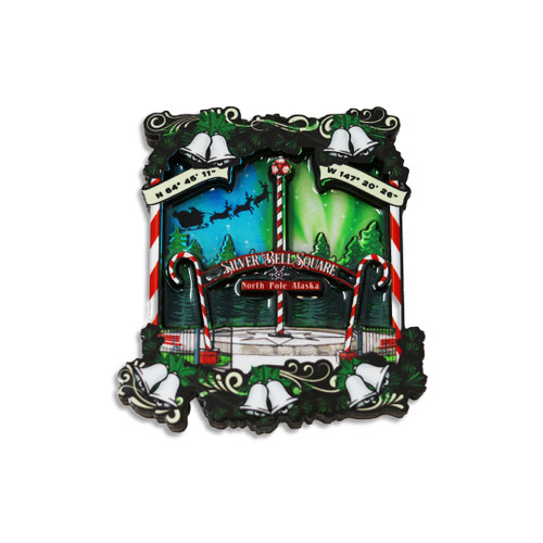 Silver Bell Square Magnet