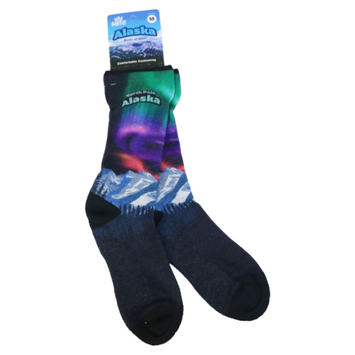 Aurora Borealis Wool Socks for Adults