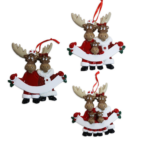 Personalized Moose Family Ornament