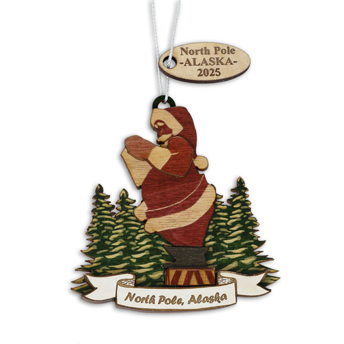 "World's Largest Santa" Wood Ornament