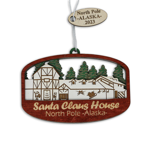 "Santa Claus House" Wood Ornament