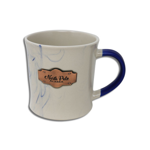 North Pole Plaque Blue Marble Mug