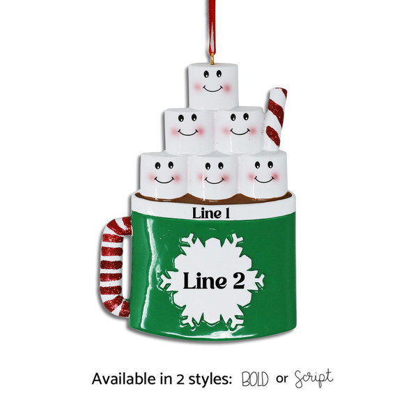 Personalized "6 Marshmallows" Ornament