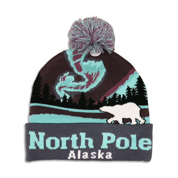 Knit Polar Bear with Northern Lights Beanie