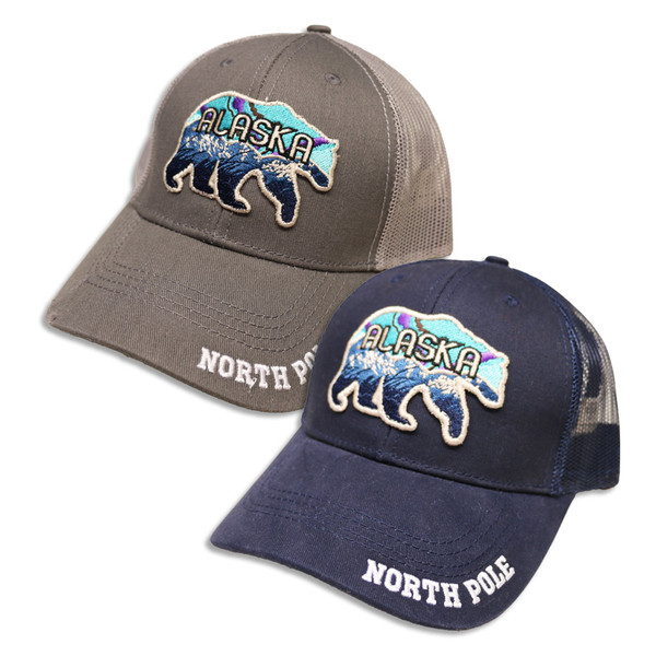 Mesh Northern Lights Bear Patch Hat