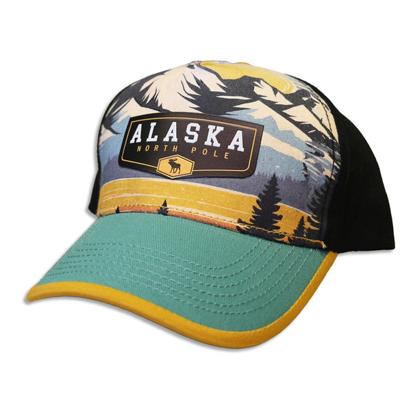 Mountain Sunset Scene Patch Hat