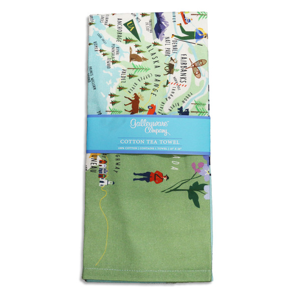 Alaska Map Tea Towel