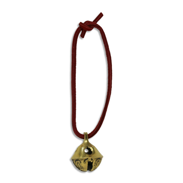 Small Gold Bell with Rawhide Handle