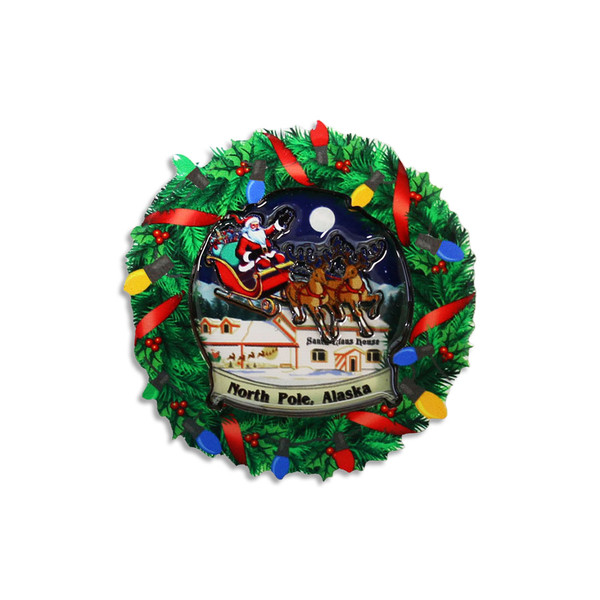 Santa Claus House Wreath Magnet