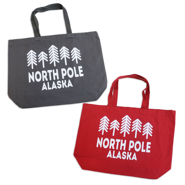North Pole Pine Tree Canvas Tote