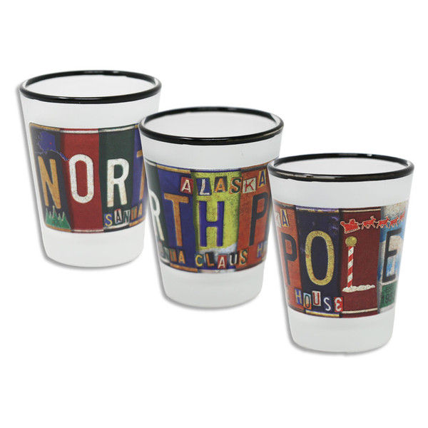 North Pole License Plate Shot Glass