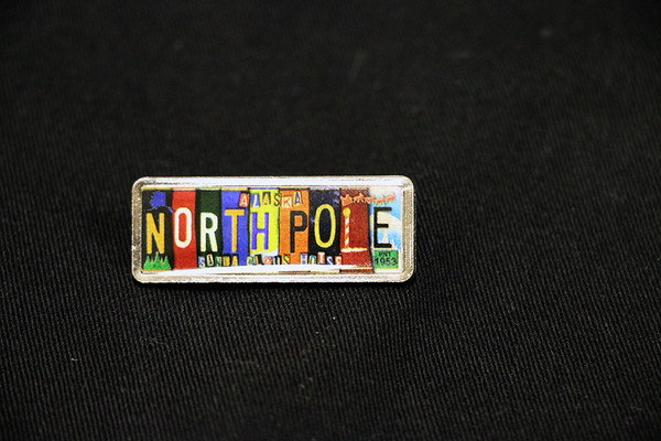 North Pole License Plate Lapel Pin