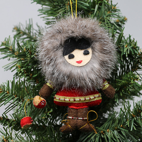 Fur Eskimo Child with Yo-Yo Ornament