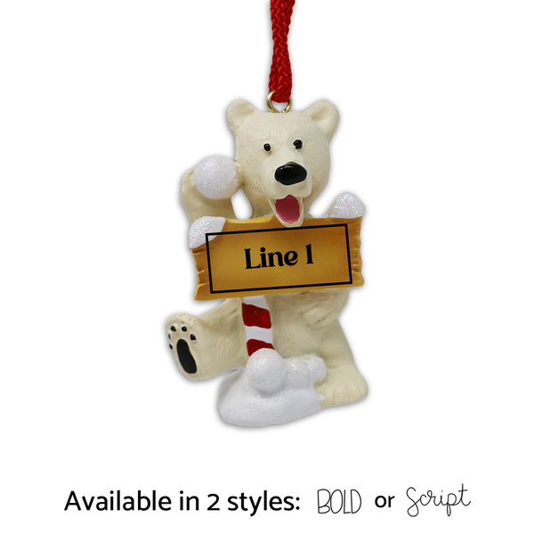 Personalized "North Polar Bear" Ornament